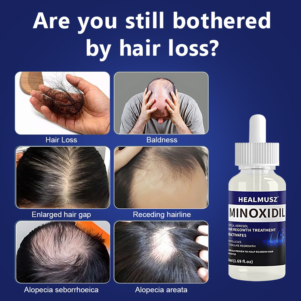 HEALMUS Minoxidil 5% Extra Strength Men 2-10 Month Supply Hair Regrowth Solution