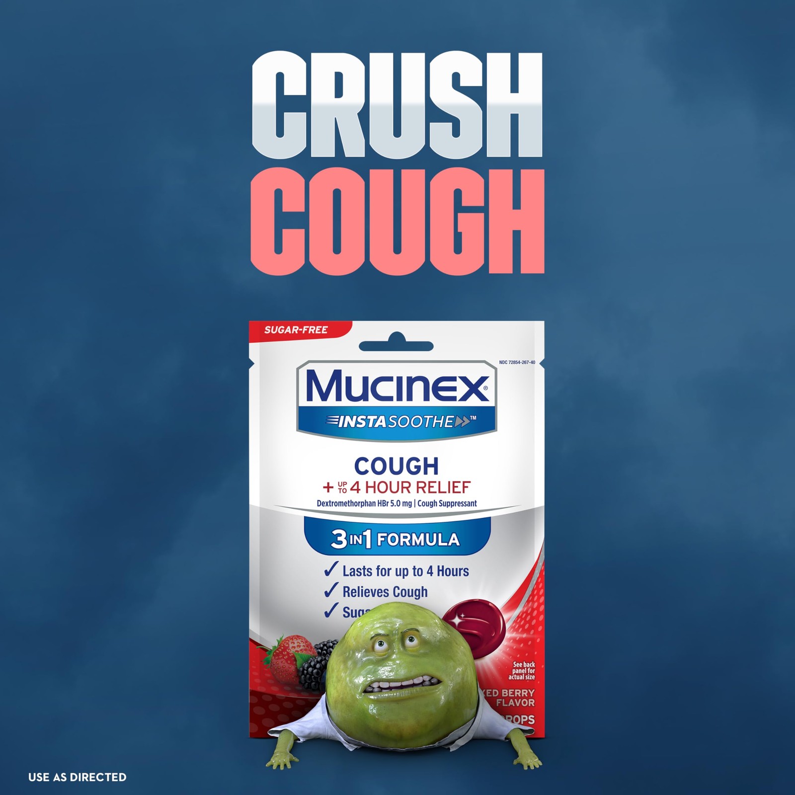 Mucinex Instasoothe Sugar Free Cough Drops, Cough Medicine for Adults with