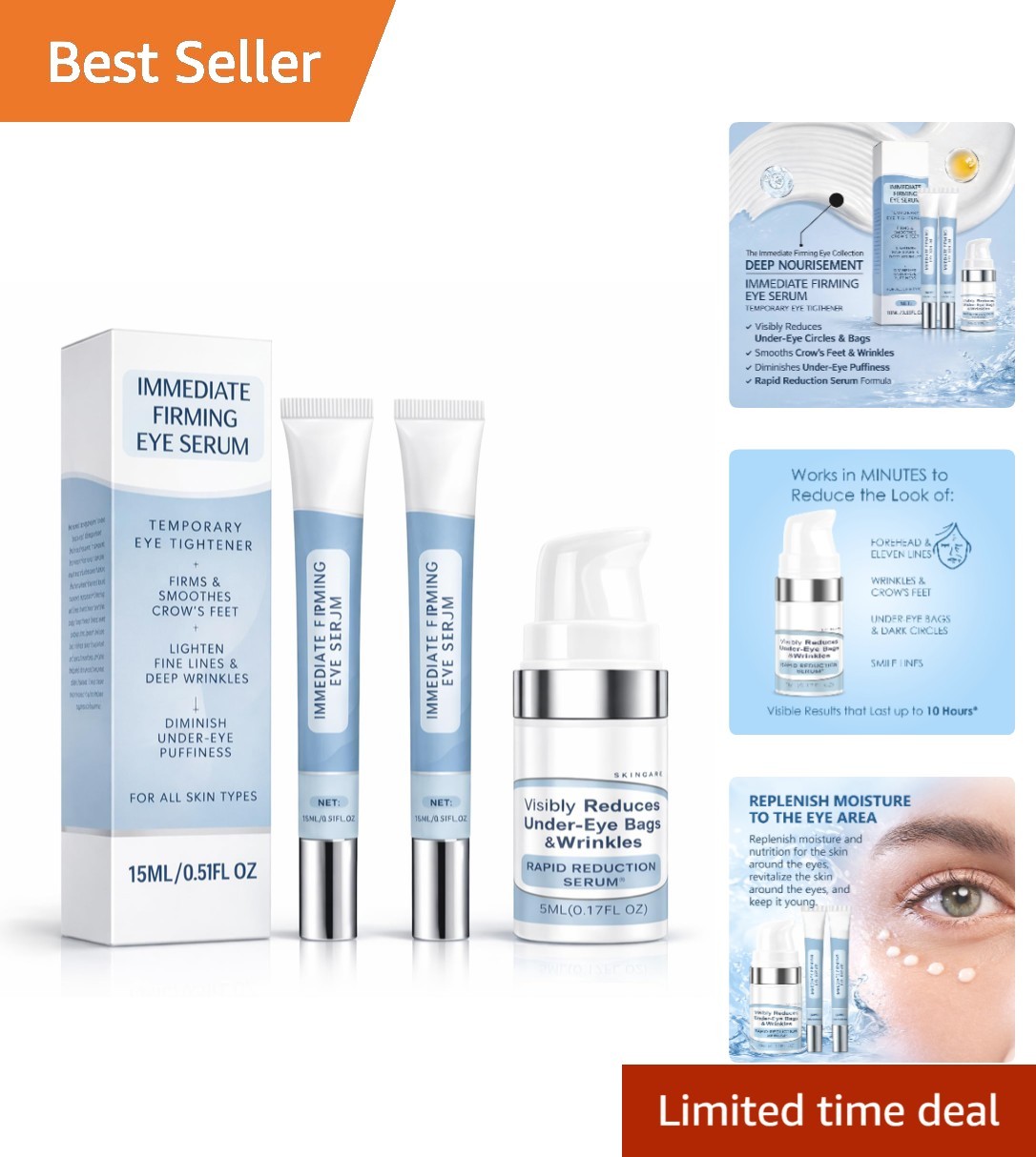 Natural Eye Serum for Firming & Dark Circle Reduction – Daily Anti-Aging Care