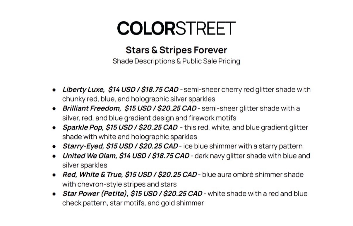 Color Street Nail Polish Strips ~ Patriotic USA red white blue America flag 🇺🇸