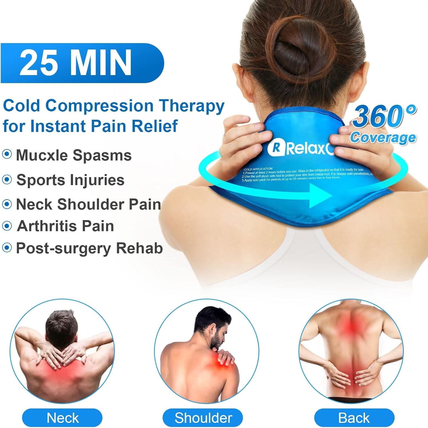 Professional-Grade Neck Ice Pack Wrap – Pain Relief for Injuries & Surgery