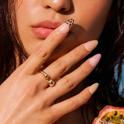 Semi Cured Gel Nail Strips (N Y2K Muse) – Yellow, Art, Works with Any Lamps,