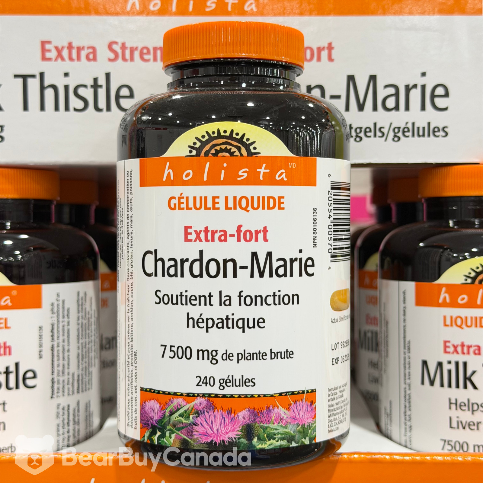 Holista Milk Thistle 7500mg 240 Softgels Extra Strength Exp:12/2029
