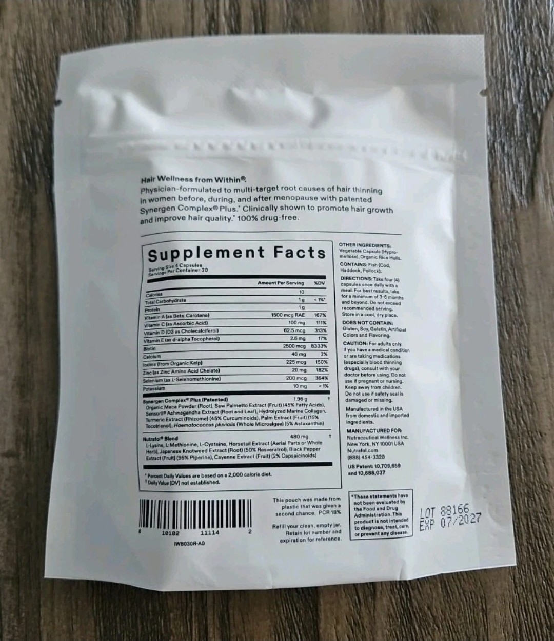 Nutrafol Women’s Balance Refill Pouch 120 Capsules Ages 45 and Up Exp 7/27