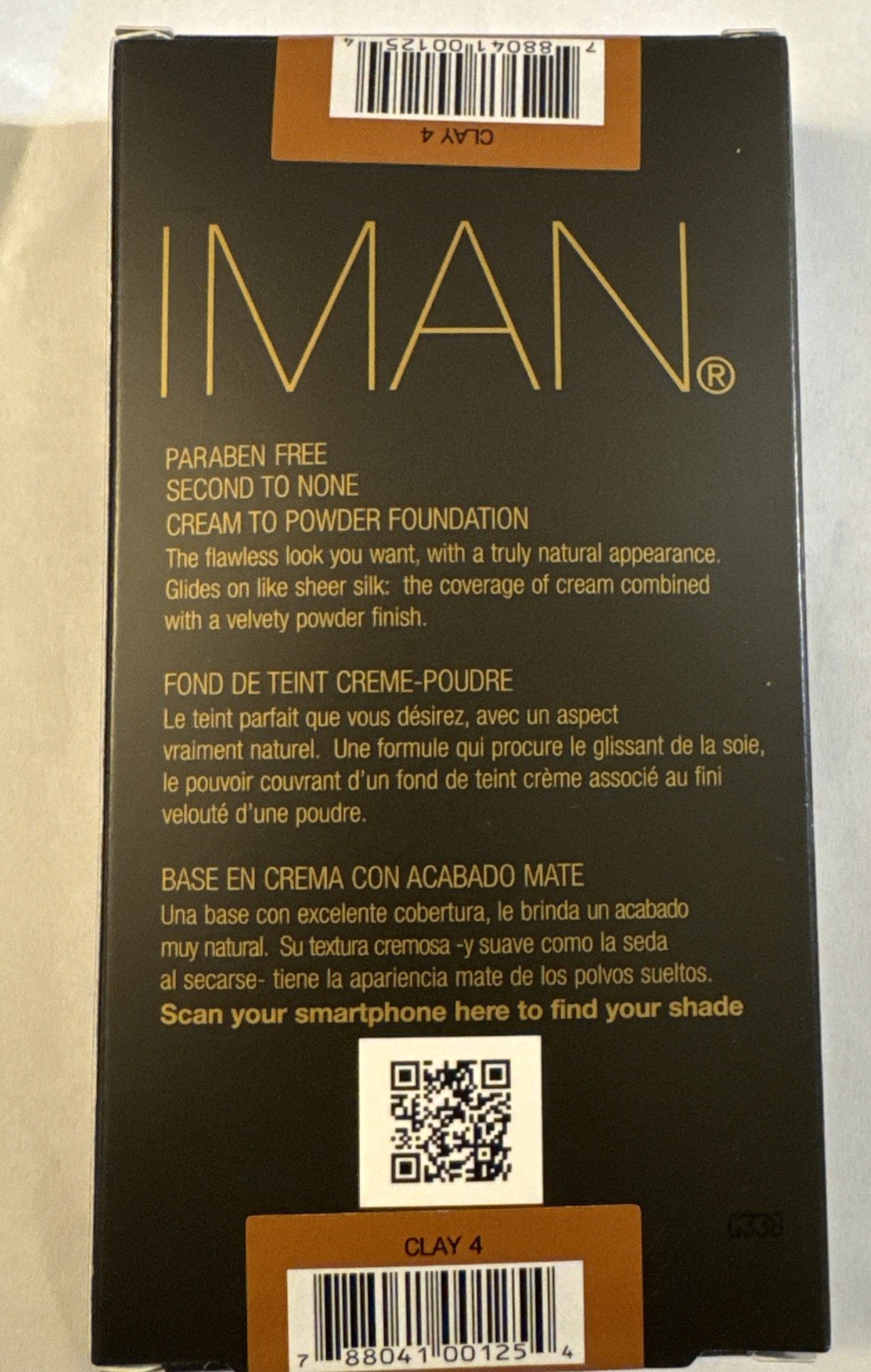 IMAN COSMETICS Second to None Cream To Powder Foundation Shade – Shade CLAY 4