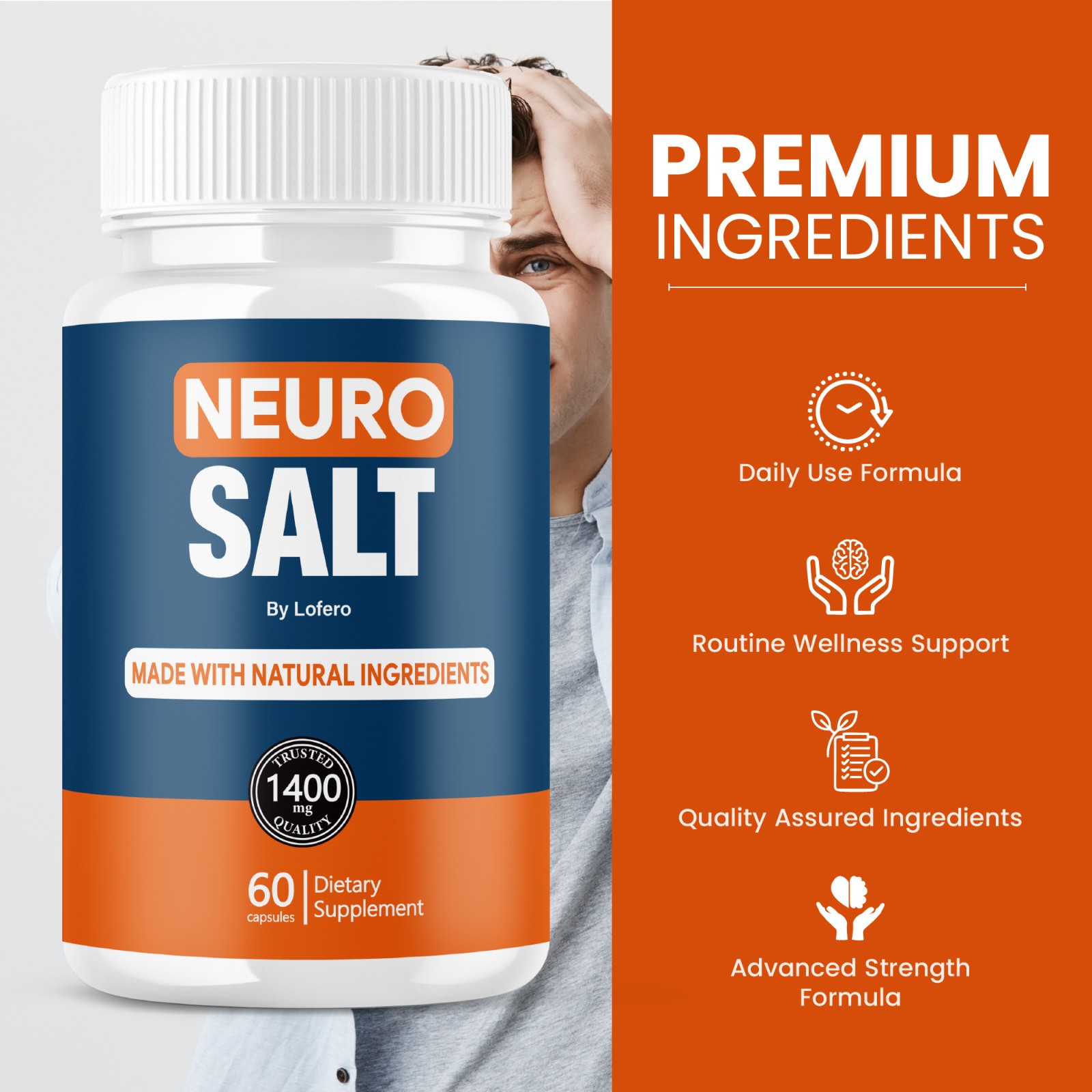 1-3Pack NeuroSalt Capsules for Neuropathy Muscle Recovery Supplement -NEW (60ct)