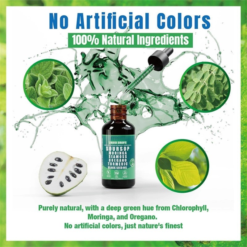 Soursop Pure Liquid Drops.10-in-1 Herbal Blend for Immune & Wellness Support