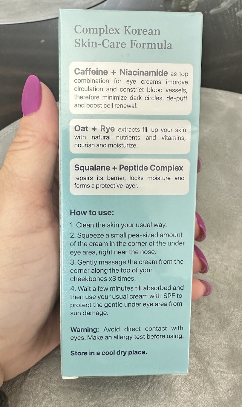 Spring Sisters Hydro Boosting Eye Cream 20ml Caffeine Niacinamide Dark Circles