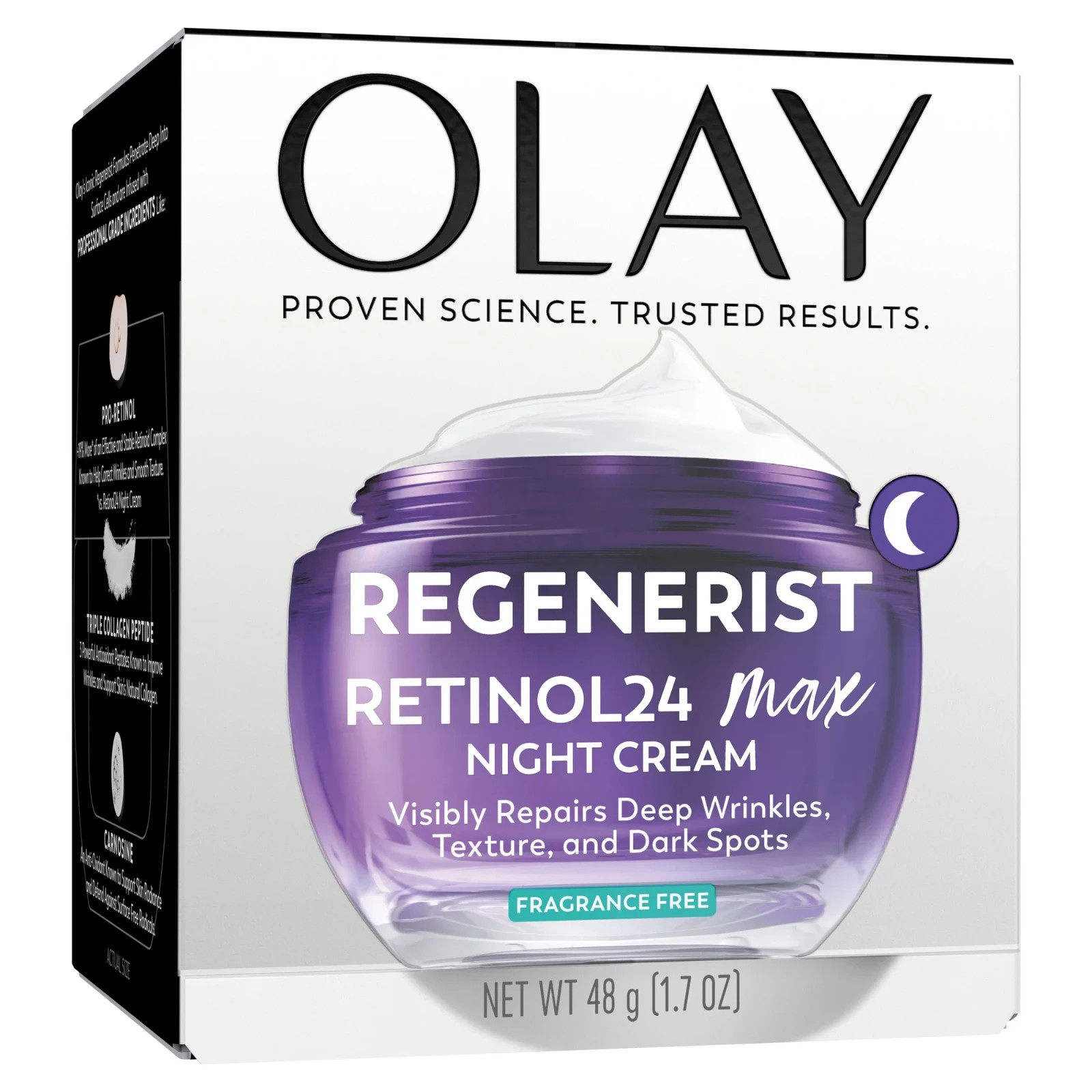 Olay Retinol 24 Max Night Cream – with Triple Collagen Peptide, 1.7 fl oz