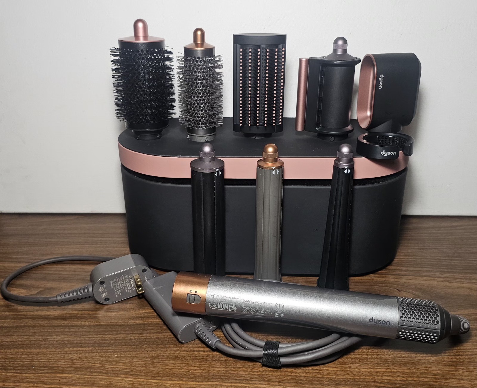 Dyson Airwrap HS05 Multi Styler Long Barrel w/Attachment & Storage Nickel/Copper