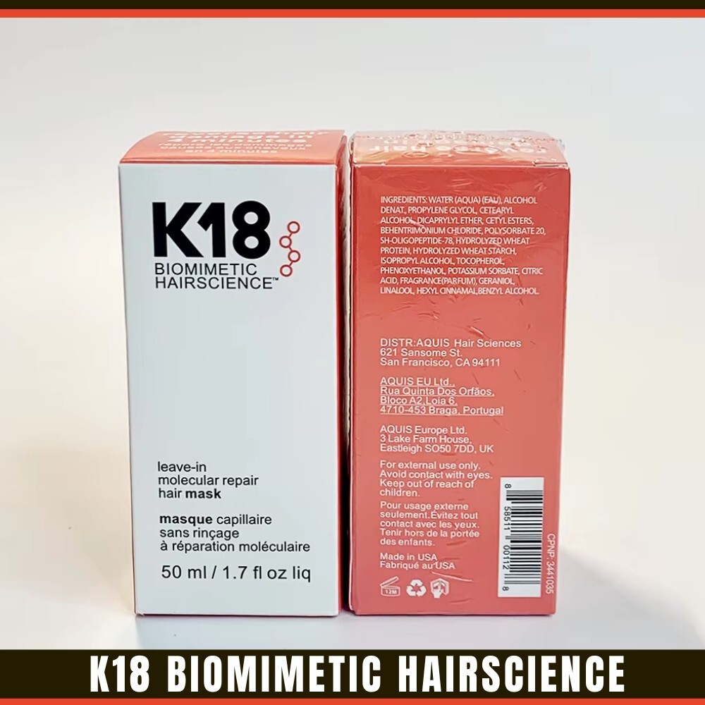 K18 Hair Mask Leave In Molecular Repair Biomimetic Hairscience 50ml 1.7oz