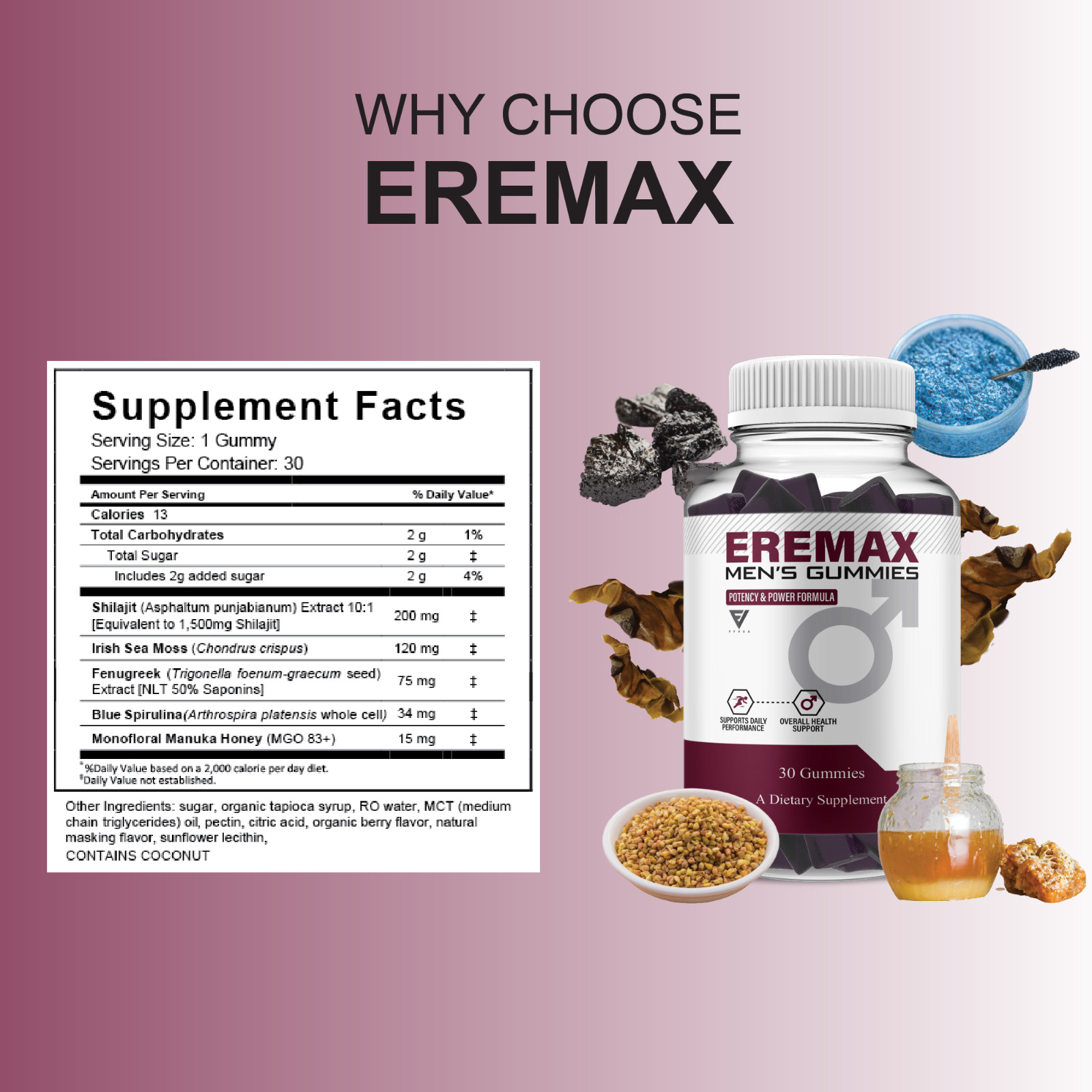 (5 Pack) Eremax Performance Gummies, Eremax Advanced Formula (5 Month Supply)