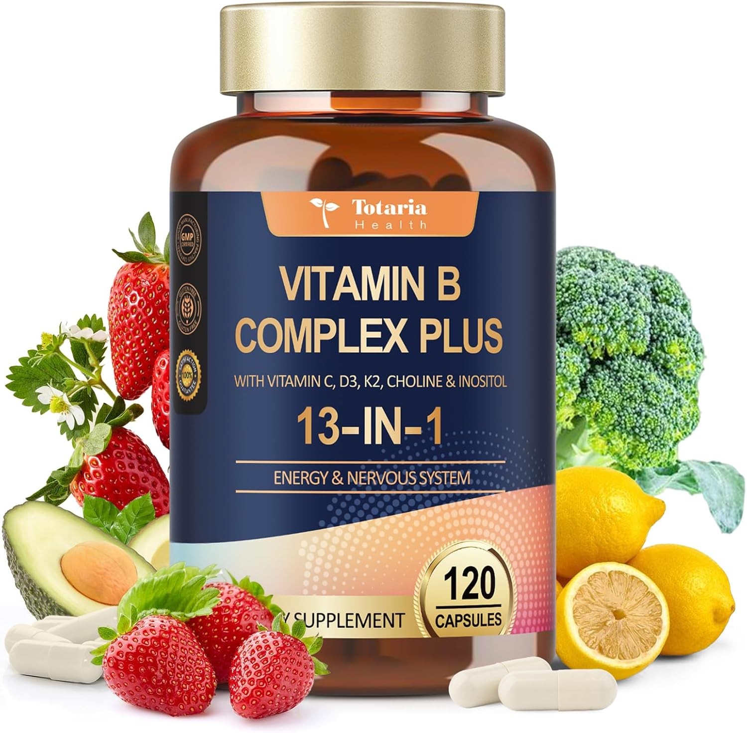 13-In-1 Vitamin B Complex plus with Vitamin B1, B2, B3 (Niacinamide), B4, B5, B6