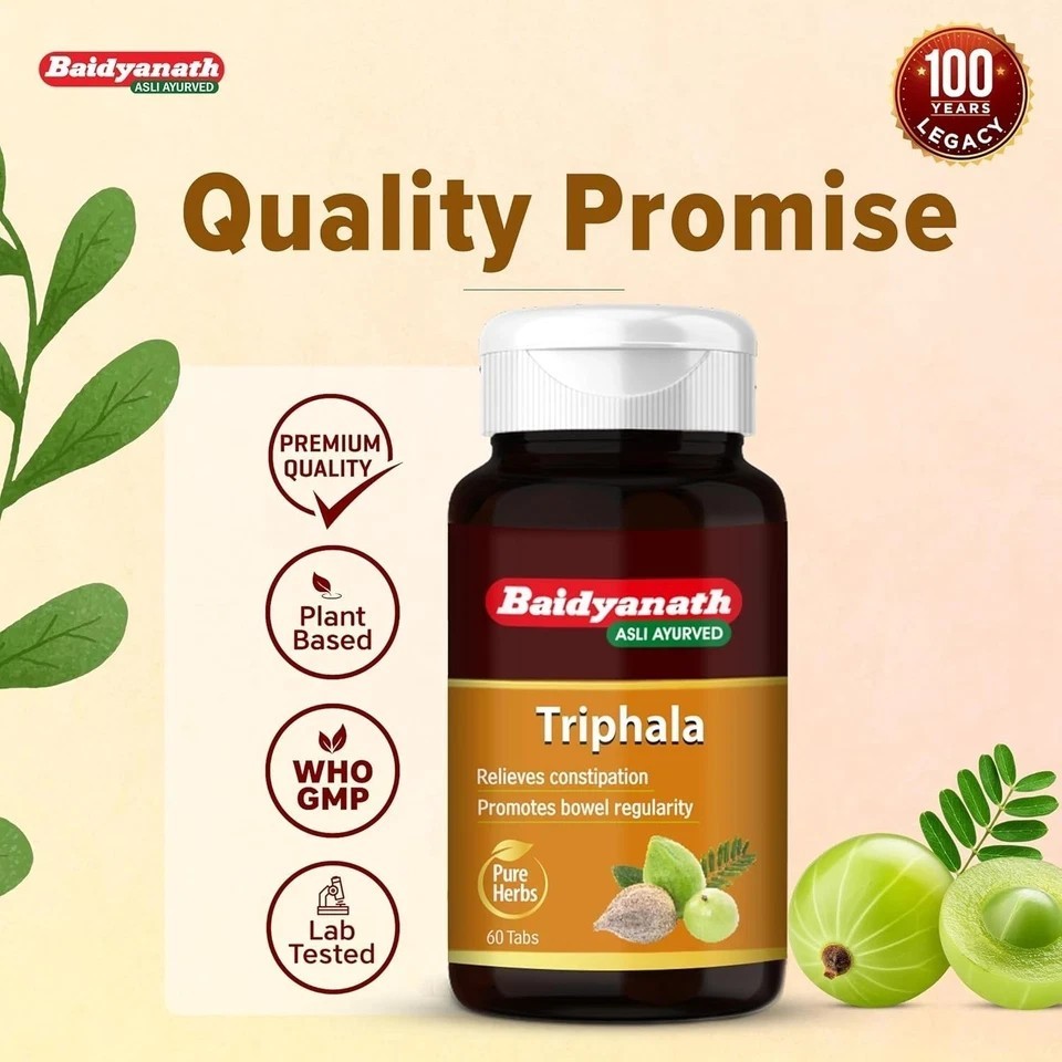 Triphala – 60 Tablets (Pack of 2) | Ayurvedic Blend of Amla, Haritaki & Baheda