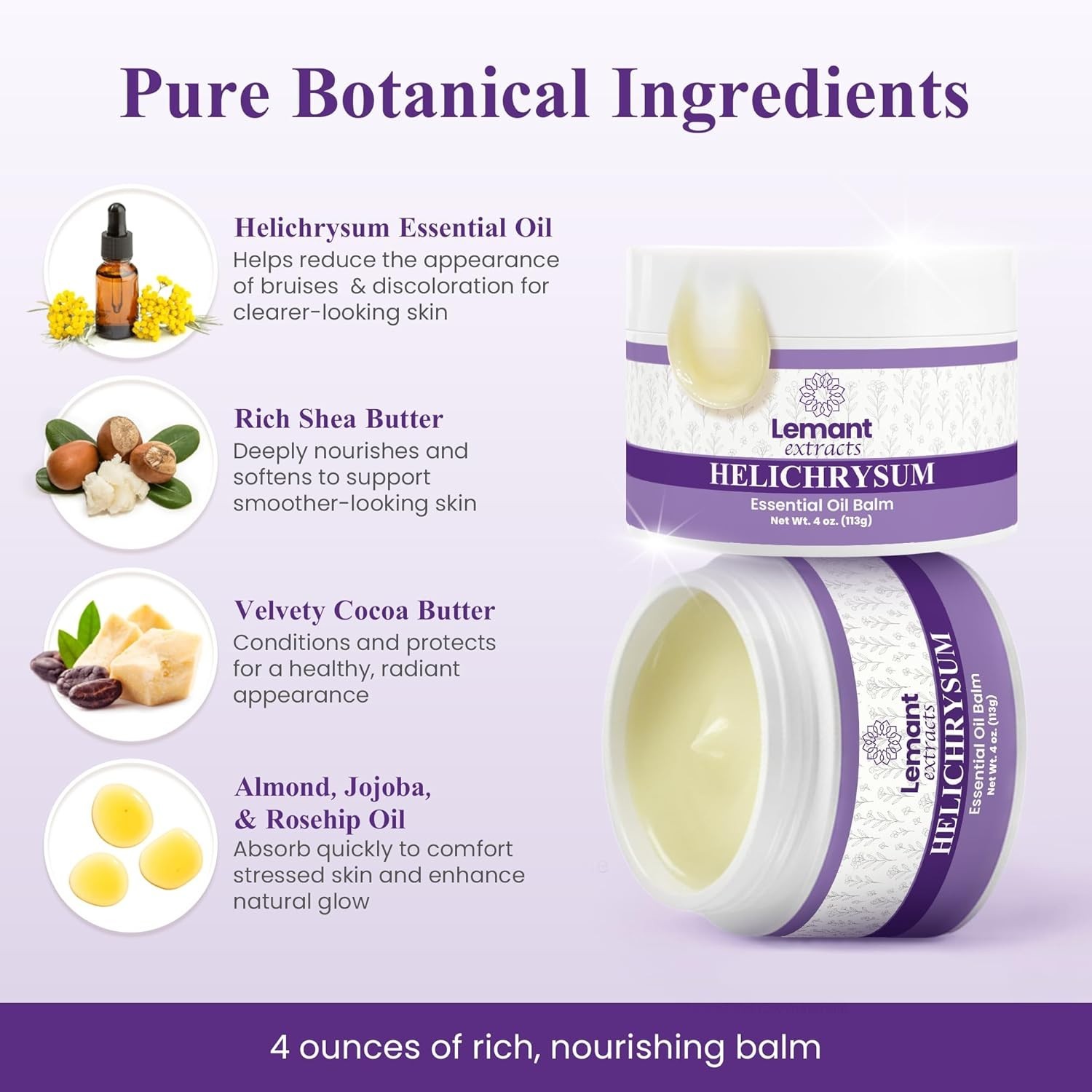 Lemant Extracts Helichrysum Balm (4 oz) – Triple Strength Helichrysum Essential