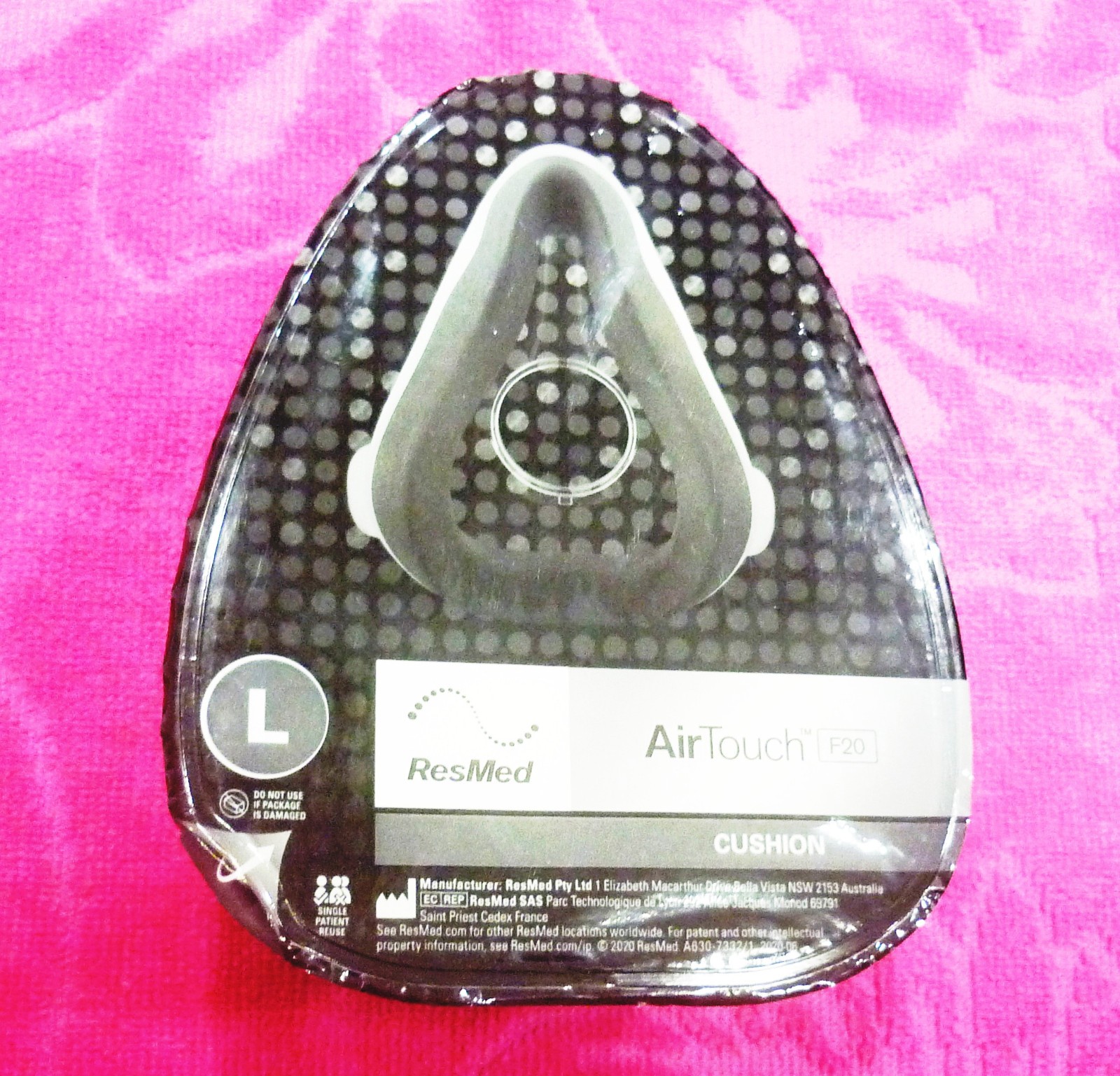 RESMED AIRTOUCH FOR F20 FULL FACE – REPLACEMENT CUSHION, LARGE BOXED & NEW