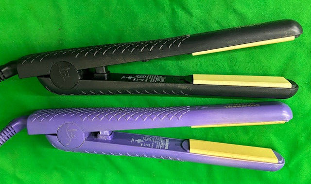 HERSTYLER 2 PC PACK FLAT IRON – (BLACK/PURPLE) GENTLY USED