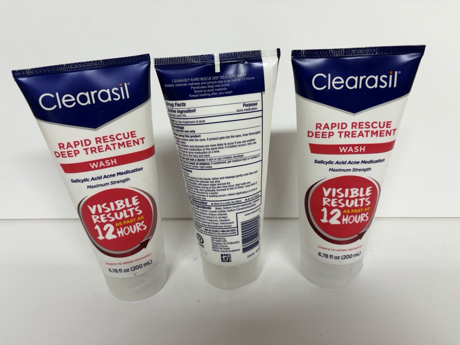 Lot 4 Clearasil Rapid Rescue Deep Treatment Wash 6.78 Fl Oz expiration 05/26+
