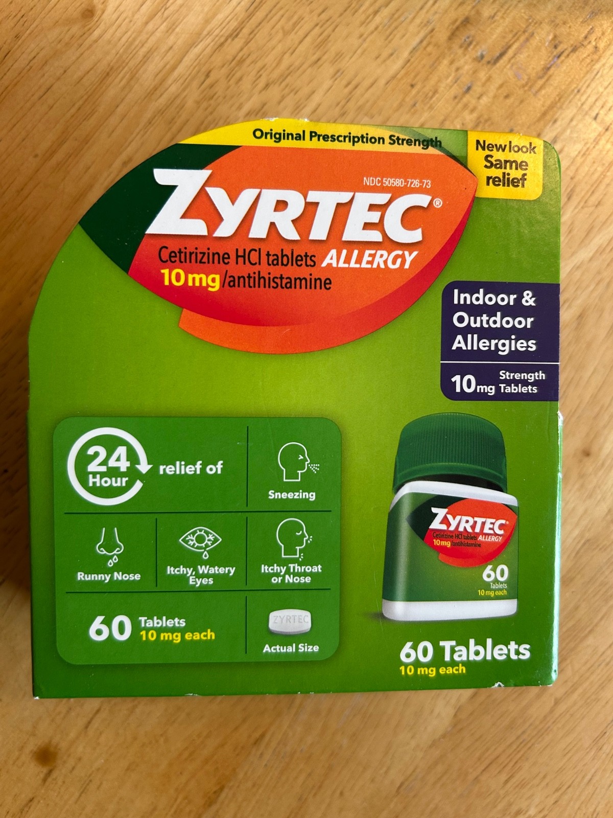 Zyrtec 24-Hour Allergy Relief Tablets 90ct x 7 plus 60ct x 3, (810) Total Tablet