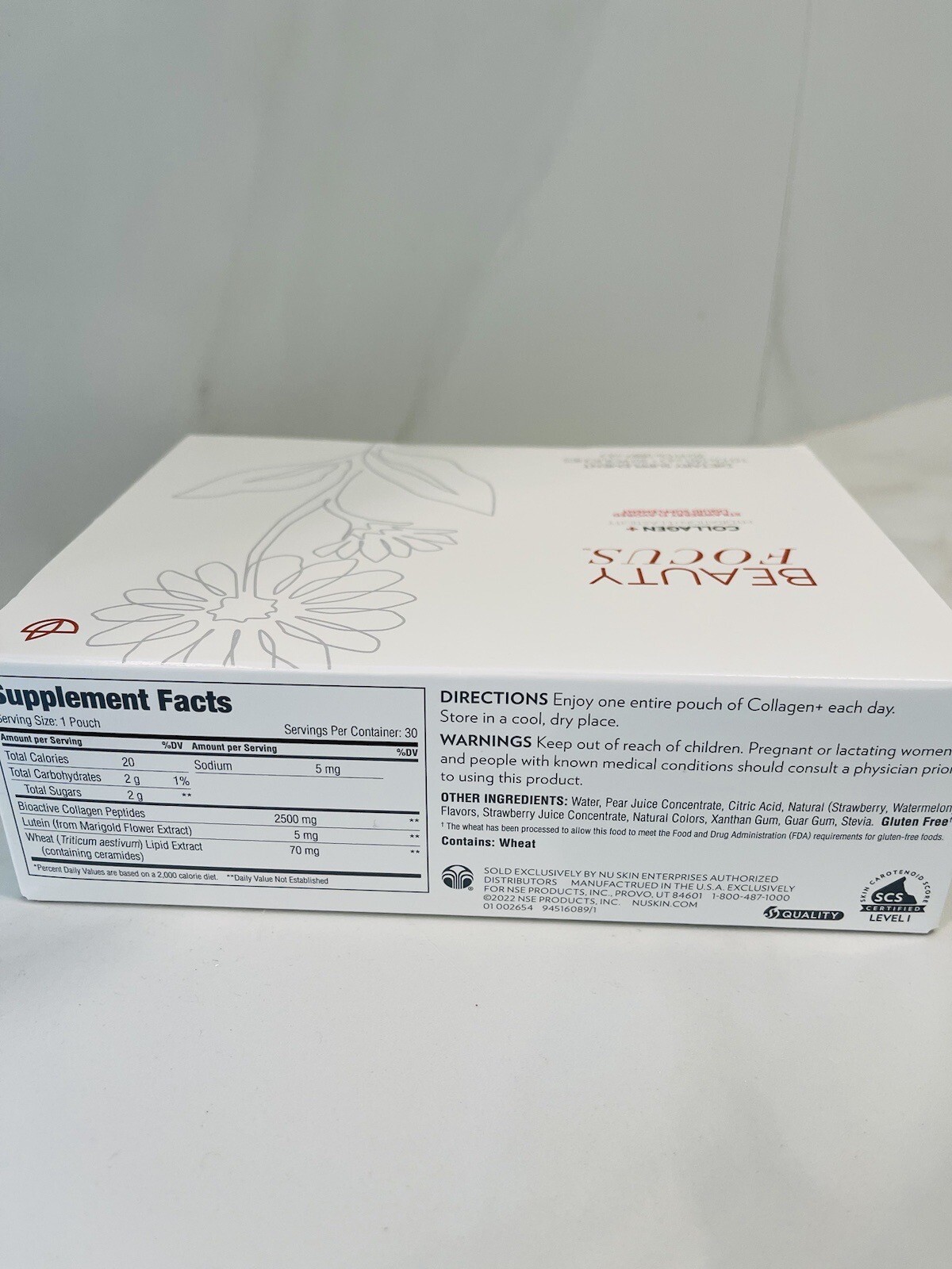 Nu Skin Beauty Focus Collagen+ Strawberry | Nuskin Liquid Collagen Exp 01/2025