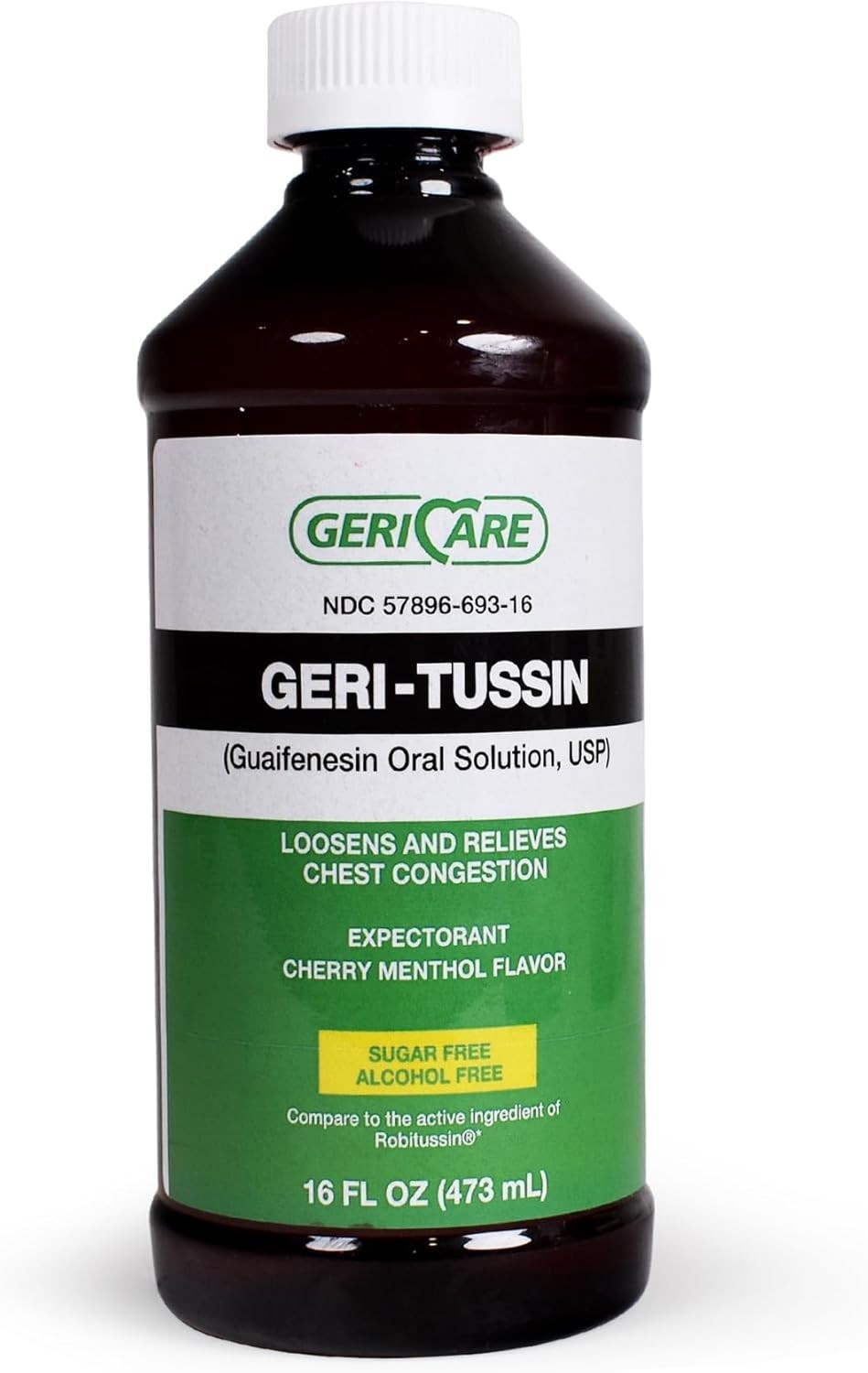 5 Pack Geri Care Geri Tussin Guaifenesin Strength Expectorant Syrup 100 mg 16 oz