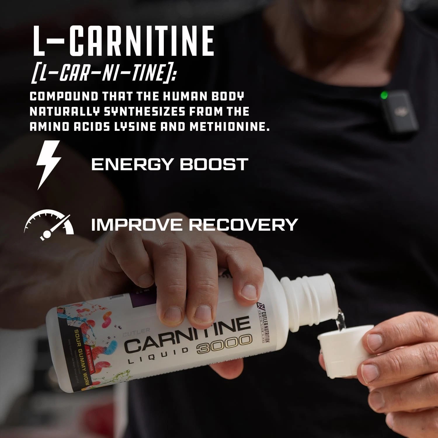 L-Carnitine Liquid 3000mg Sour Gummy Worm – Energy & Metabolism Support 16oz