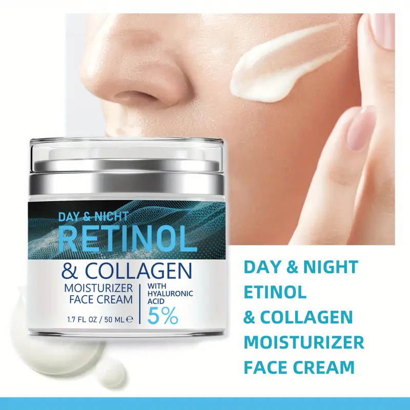 Day And Night Retinol & Collagen Moisturizer Face Cream W Hyaluronic Acid 1.7oz