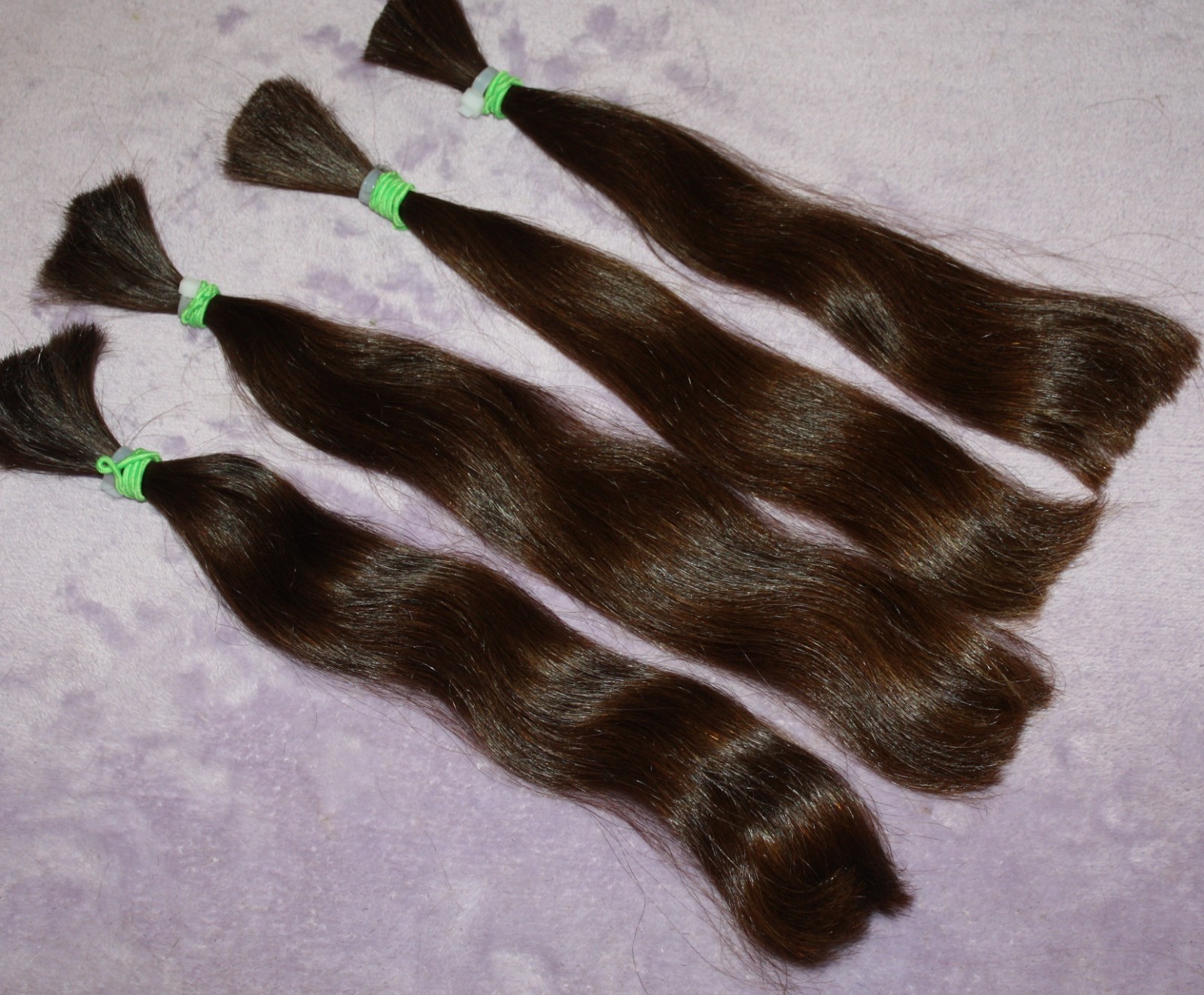 HAIR REBORN WIG 13 IN 3.9oz FINE & SILKY DARK GOLDEN BRUNETTE PONYTAILS F90