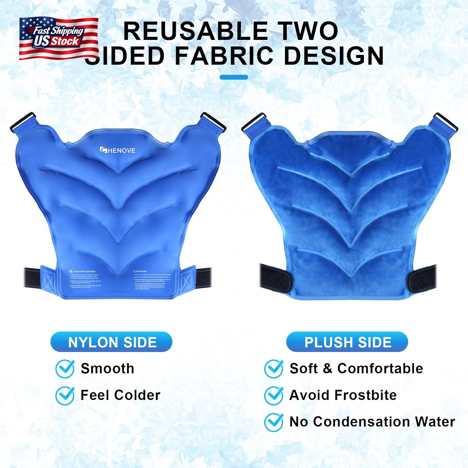 Chenove Ice Pack for Shoulders Upper Back with Strap, Neck and Shoulder Ice Pack