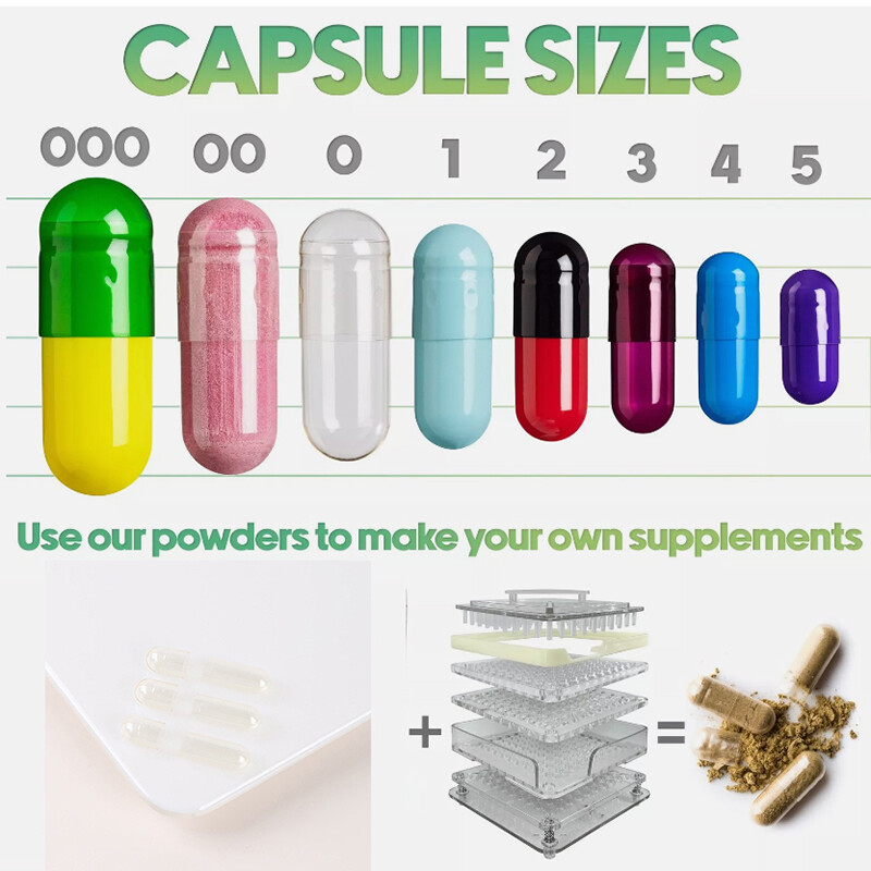 Size 0 Clear Empty Gelatin Capsules 10000 Count Kosher Halal Pure Pill Capsule