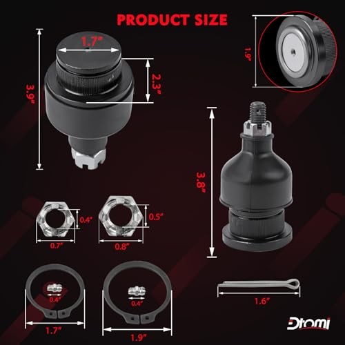 Front Upper & Lower Ball Joints Kit Compatible With Chevy GMC Cadillac Vehicle