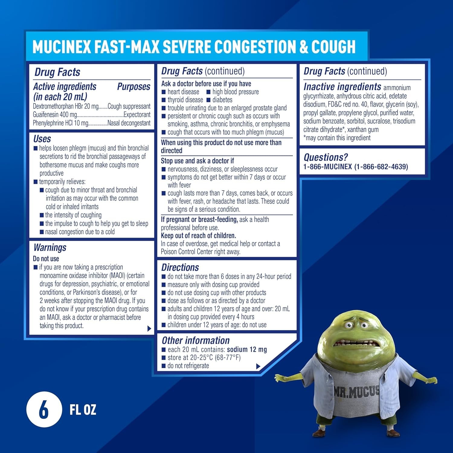 Fast-Max Severe Congestion & Cough Medicine, Maximum Strength Symptom Relief,…