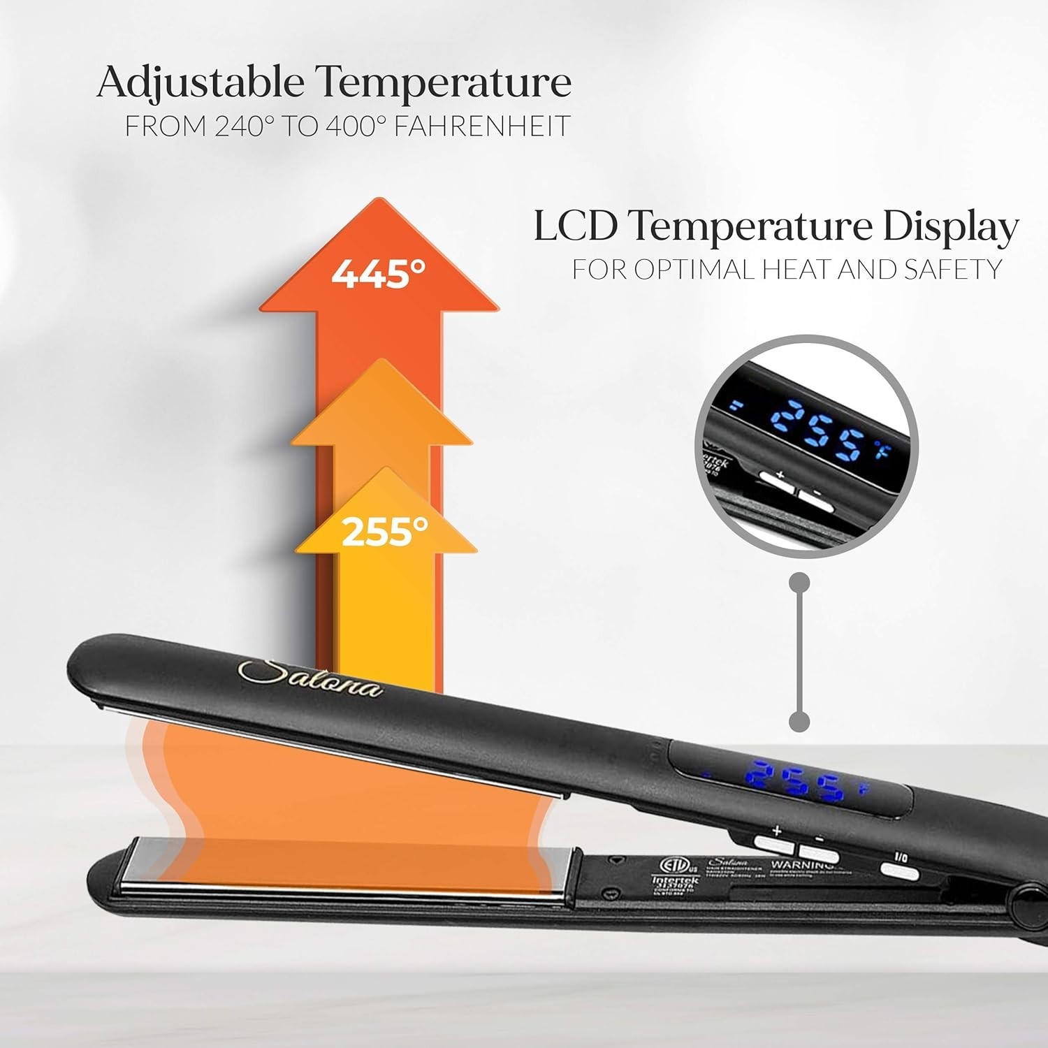 Hair Straightener 1″ Titanium Flat Iron hair straightener and curler -Travel Bag