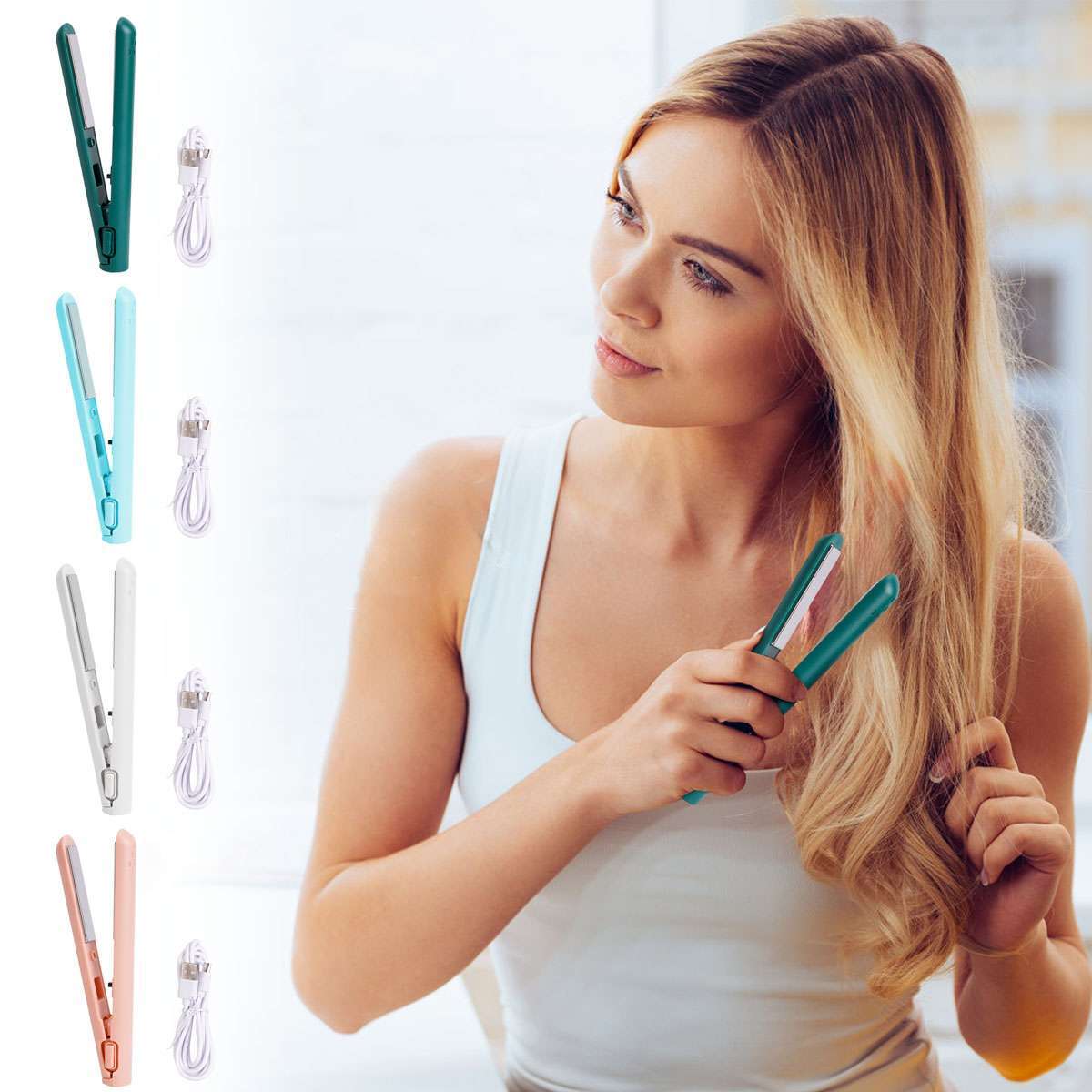 Mini Dual Purpose Curling Iron,Upgrade Small Hair Straightener,Portable 2 in 1