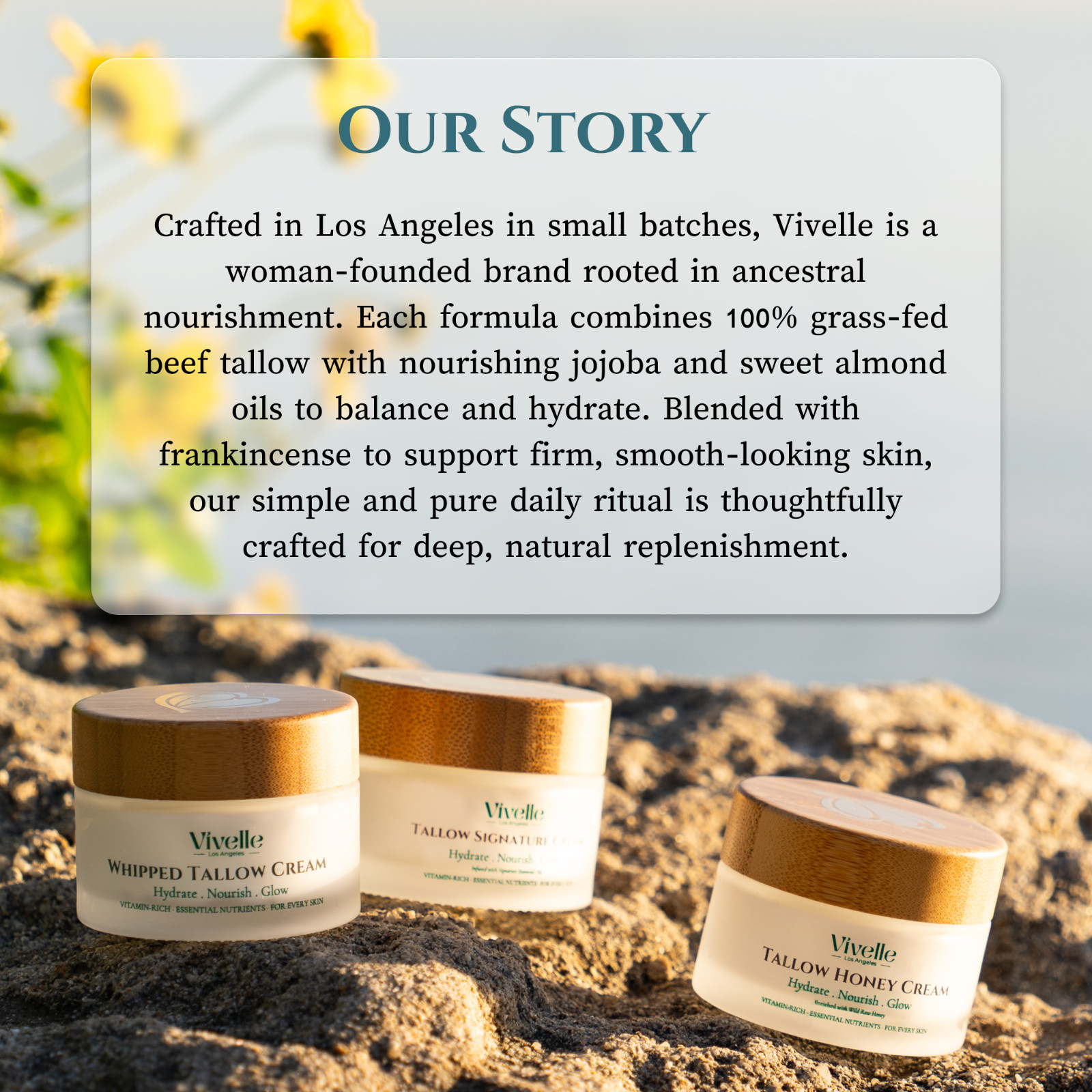 2 Pack Whipped Tallow Face Cream Moisturizer Grass Fed Beef Tallow 3.6oz
