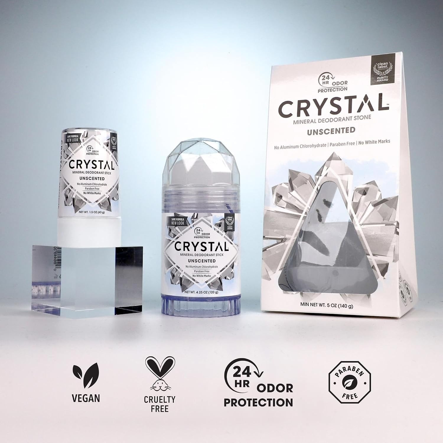 CRYSTAL Deodorant Stick (30003), Unscented, 4.25 Ounce
