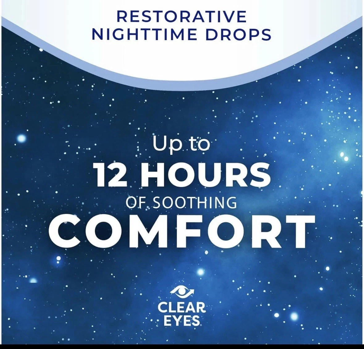Clear Eyes Nighttime Restoring Eye Drops Nighttime Relief Dry Eye 0.5 Fl Oz 5/26