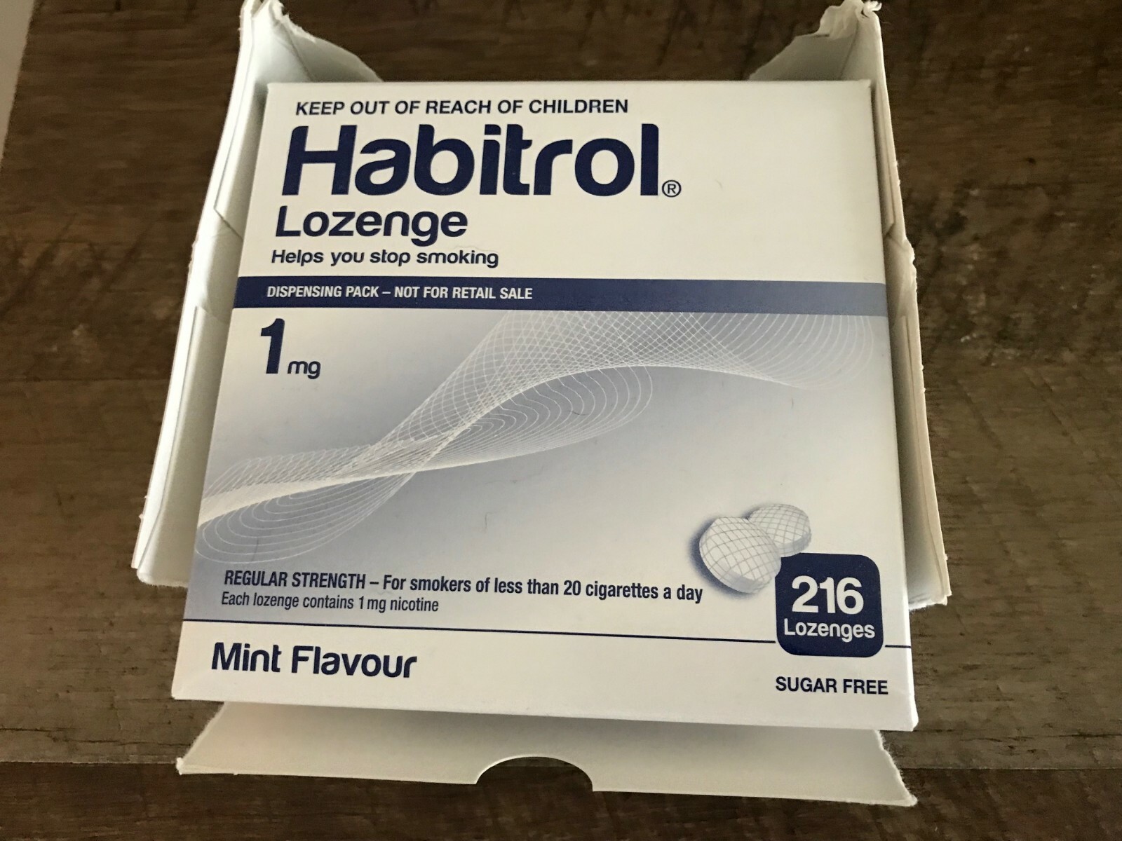 DENTED Habitrol Nicotine Lozenge 1mg Mint 10 boxes 2,160 Pieces Sugar Free FRESH