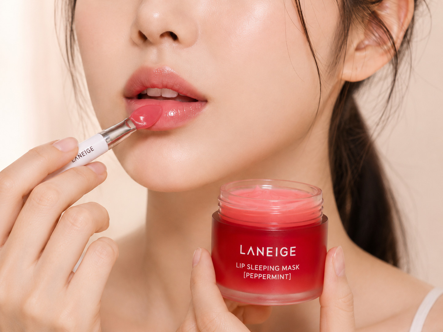 K-Beauty LANEIGE Lip Sleeping Mask 20g + Lip Glowy Balm Berry 10g Set