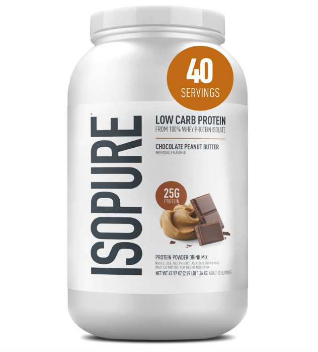 Isopure Low Carb Whey Protein Isolate, Chocolate Peanut Butter, 3lb, 40 Servings
