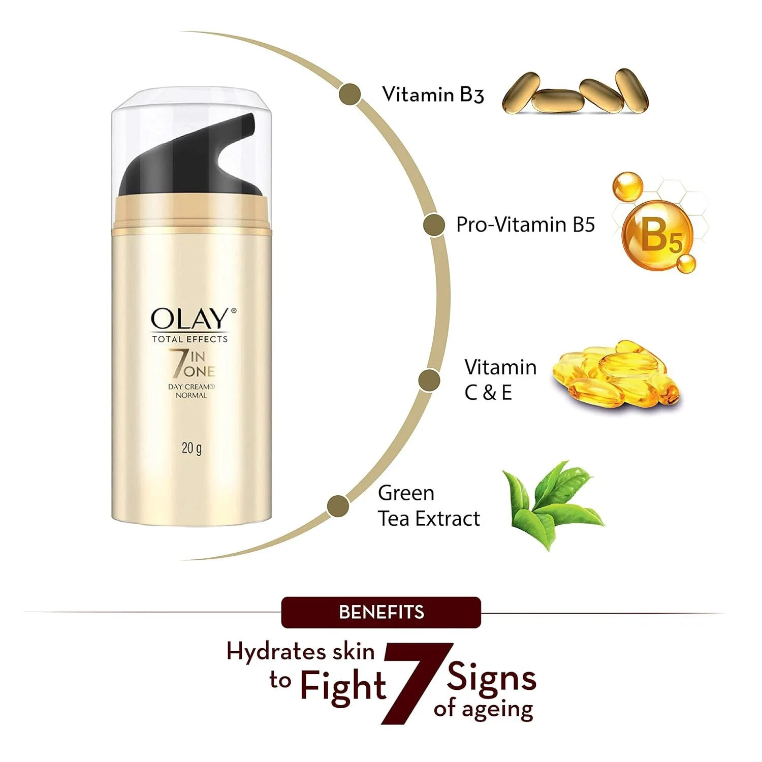 Olay Total Effects 7 In One Anti Aging Day Cream SPF 15 Wrinkle Moisturizer 20g