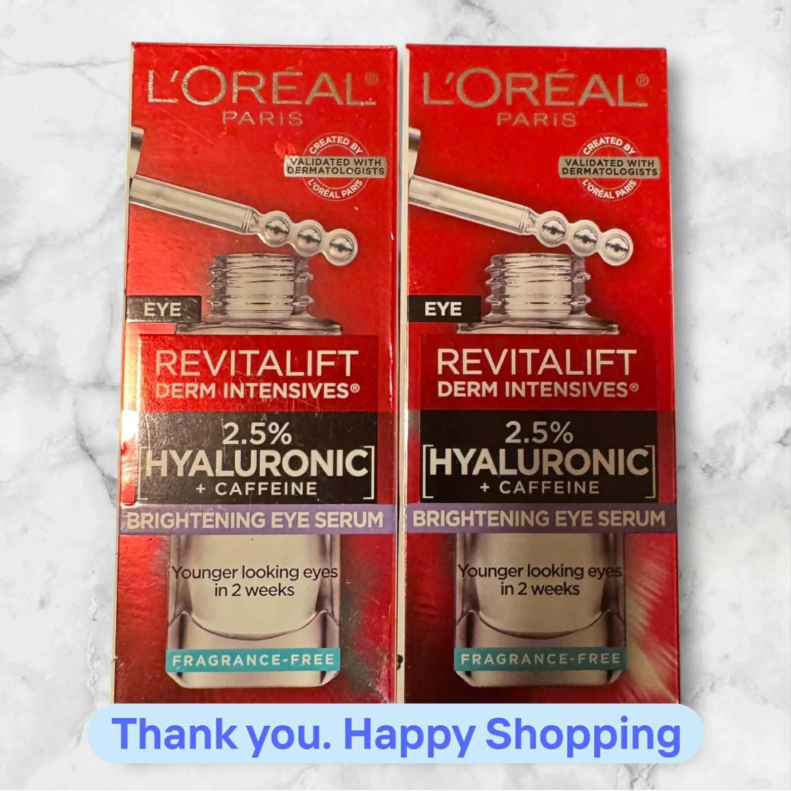 FOR 2 L’Oreal Paris Revitalift Brightening Eye Serums 0.67 fl oz each NEW SHIP