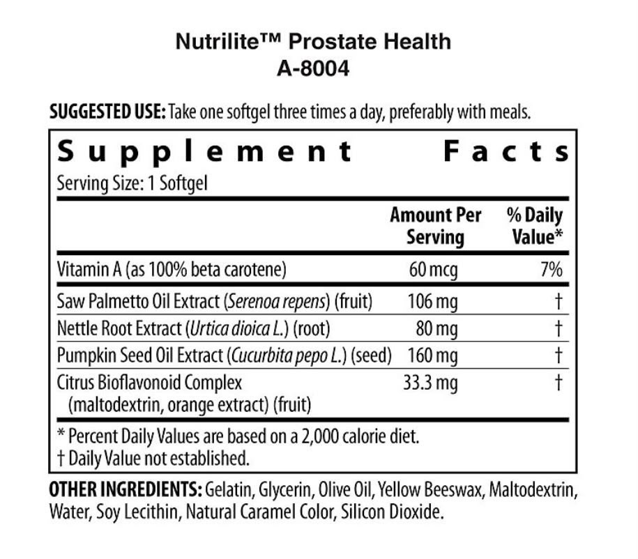 Nutrilite Prostate Health Men’s Dietary Supplement Softgels, 100 Count
