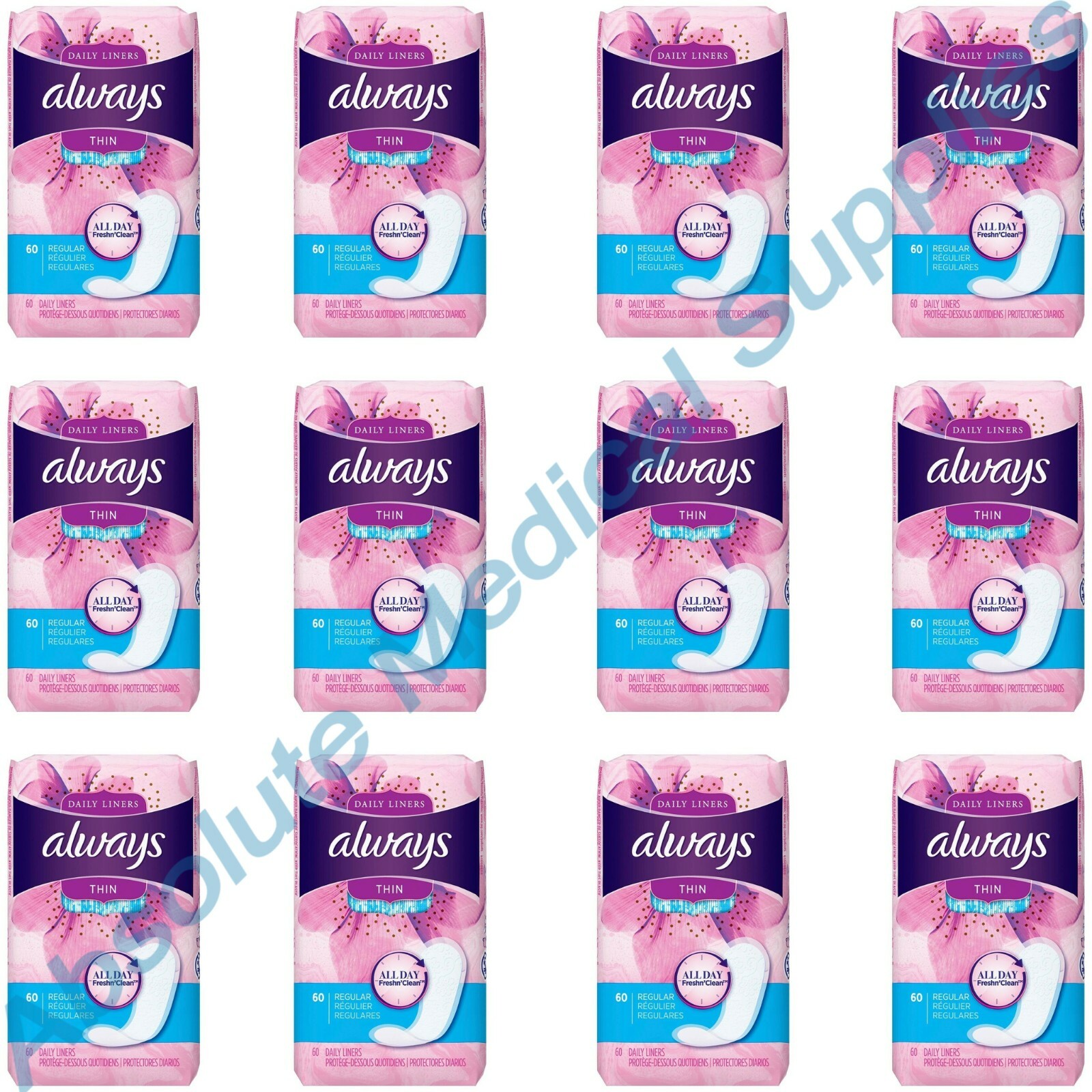 *720-Piece* Always Daily Liners All Day Fresh Clean Thin Regular Unscented 37000