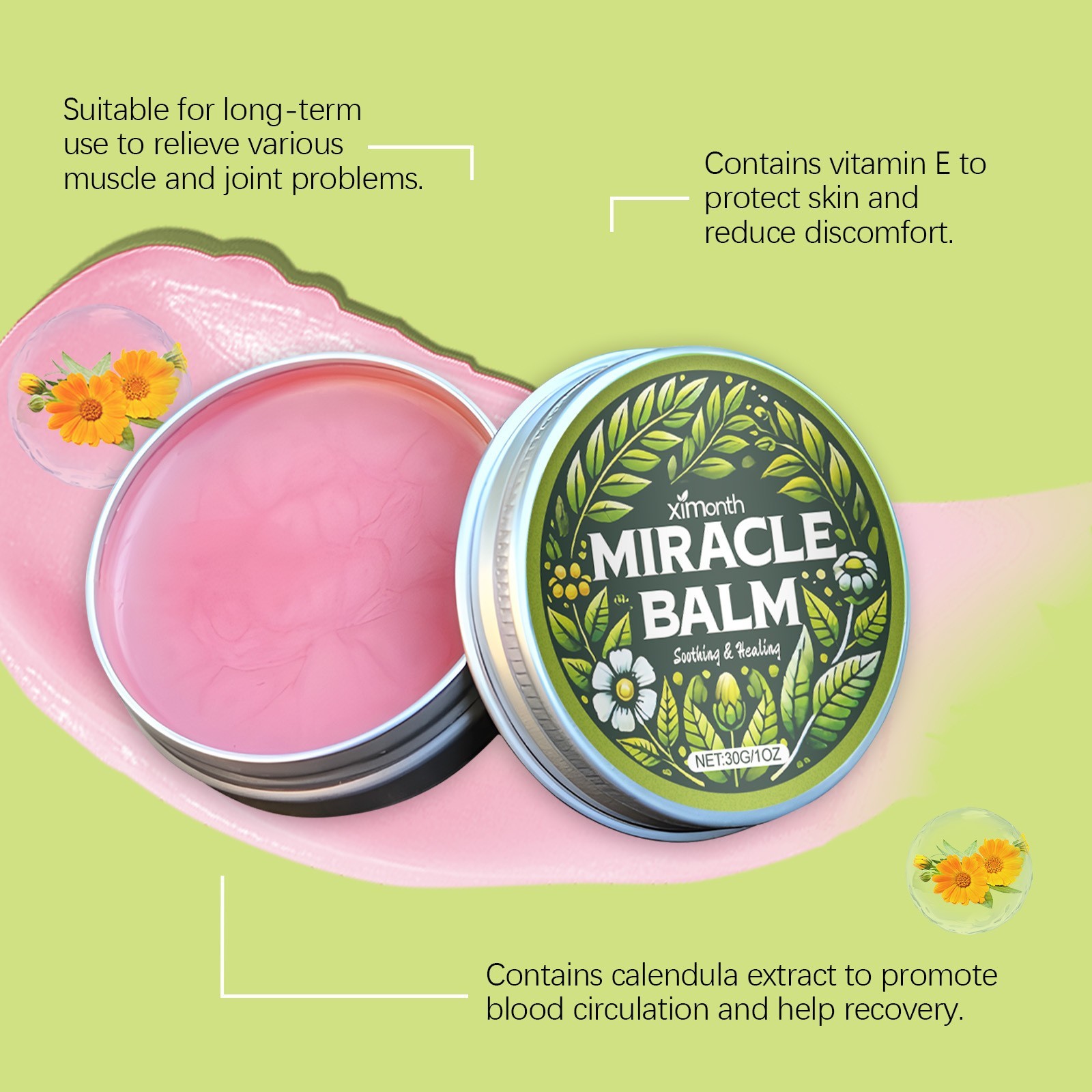 2PCS-Miracle Balm,Soothing Joint Cream for Back,Hands,Feet and Body Cream