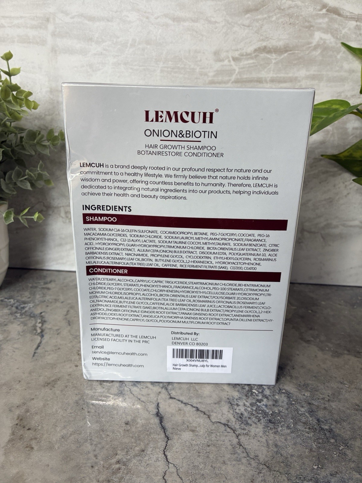 LEMCUH Natural Hair Science Onion & Biotin Shampoo + Conditioner Set 2×12.5oz