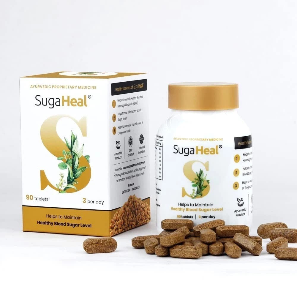 SugaHeal 90 tablets Healthy Blood Sugar Level Ayurvedic Clinically Proven Patent