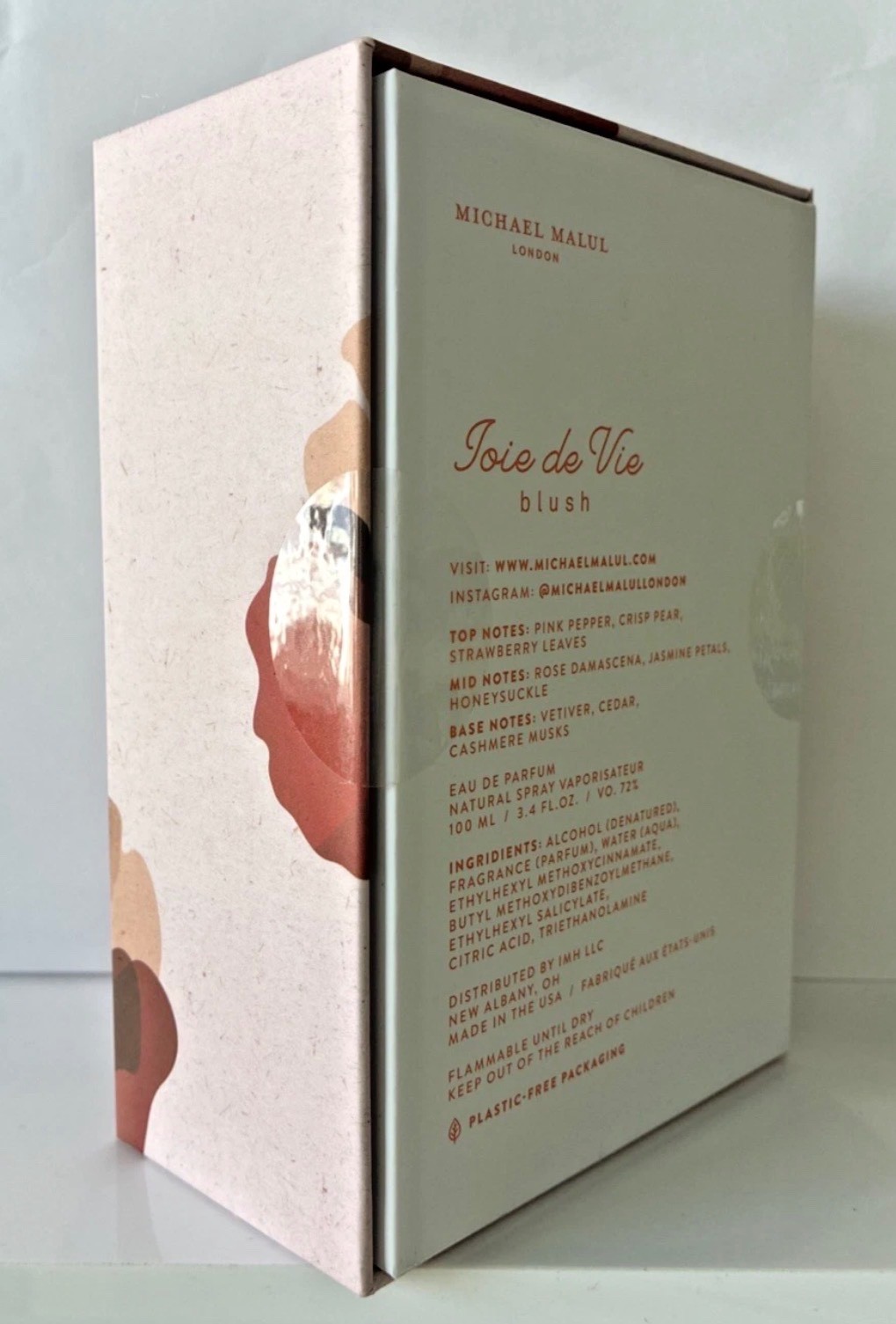 JOIE DE VIE BLUSH BY MICHAEL MALUL / 3.4 EDP SPRAY / NIB SEALED / AUTHENTIC