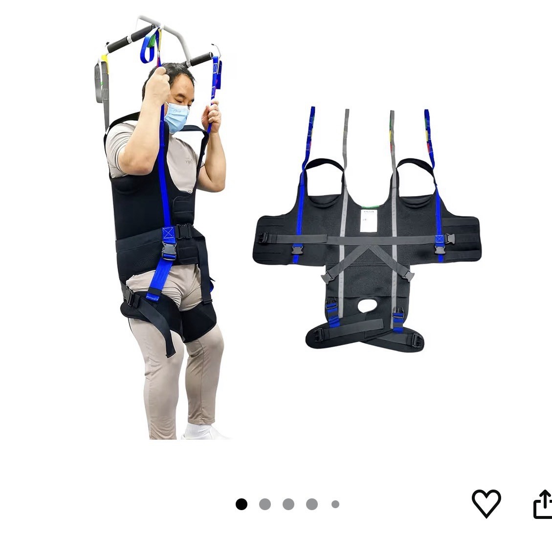 Full Body Lift Sling Hover Patient Walking Standing Aid Adjustable Waist Range