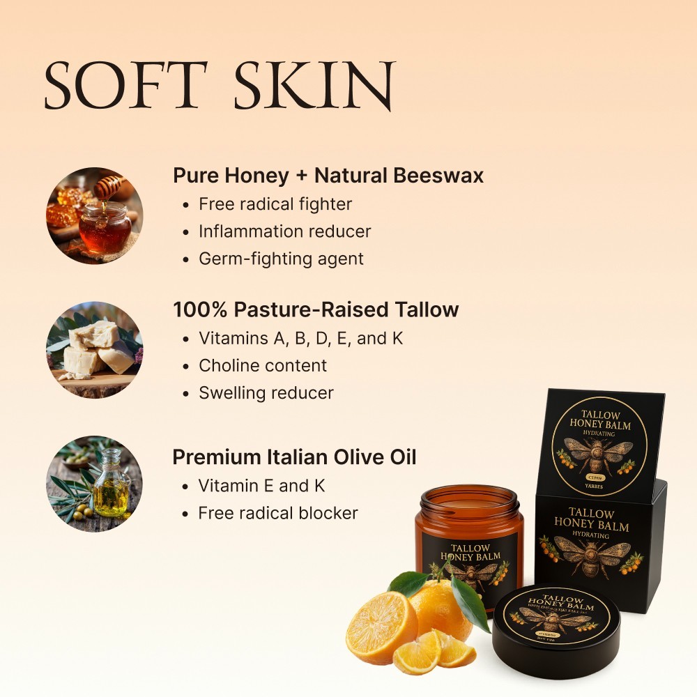 Tallow Honey Balm Retinol Niacinamide Hyaluronic Acid Anti-Aging Face Cream 60g